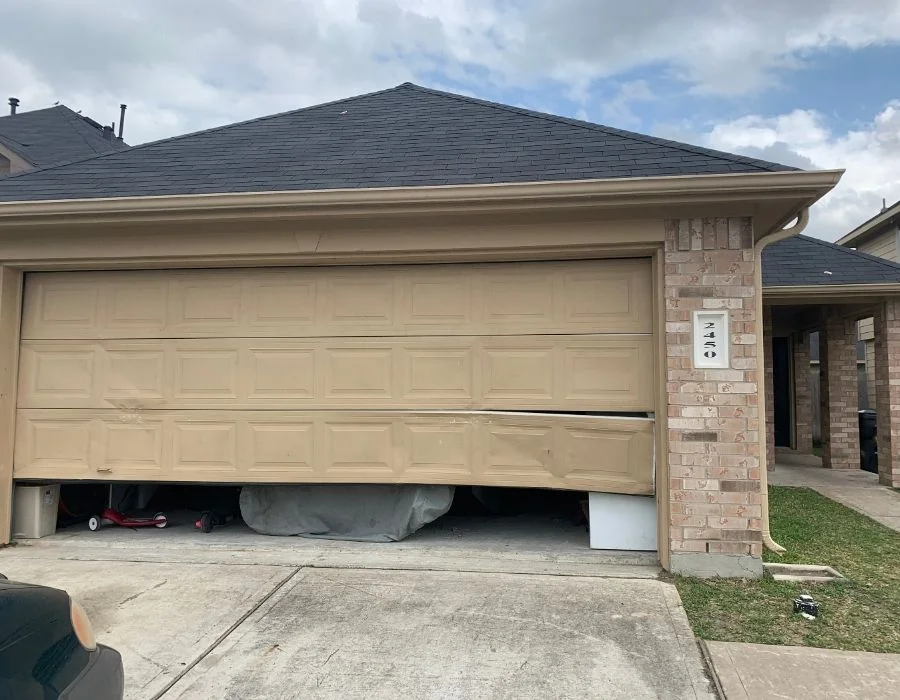 cracked garage door panel